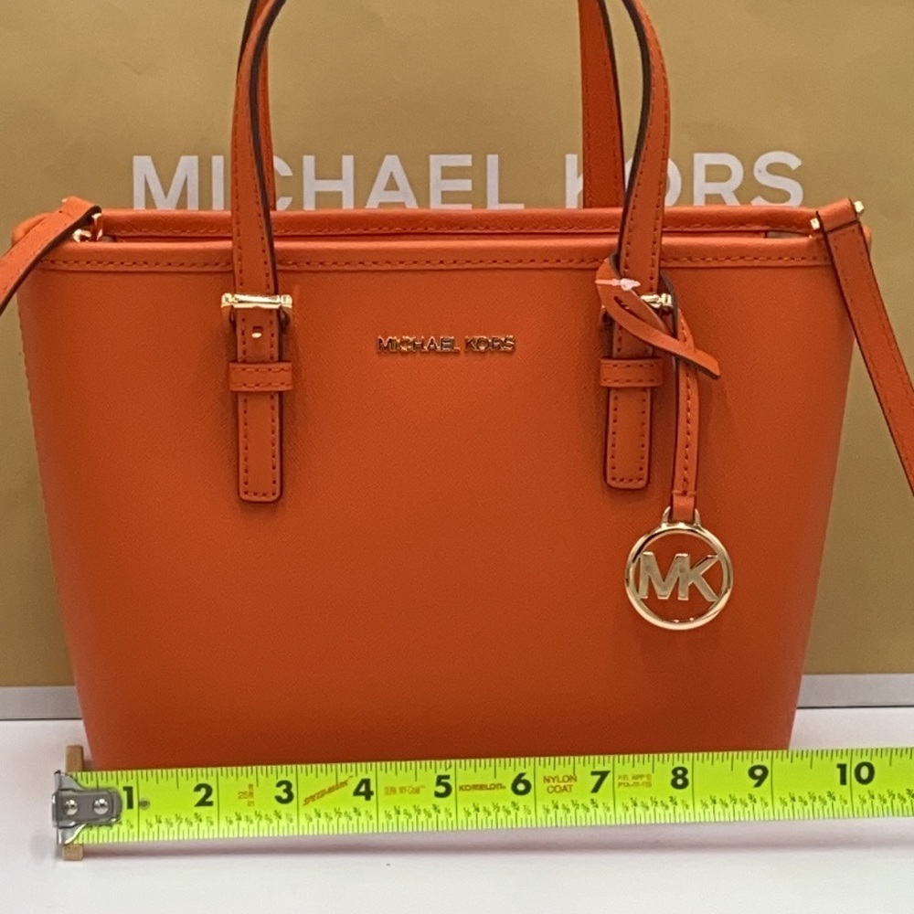 MICHAEL KORS XS CONVERTIBLE TOP ZIP TOTE TANGERINE - Picture 12 of 16